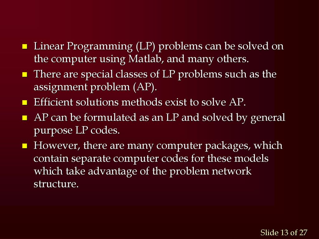 Assignment Problem: Hungarian Algorithm and Linear Programming ...