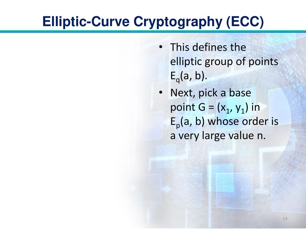 Elliptic Curve Cryptography Ecc Ppt Download