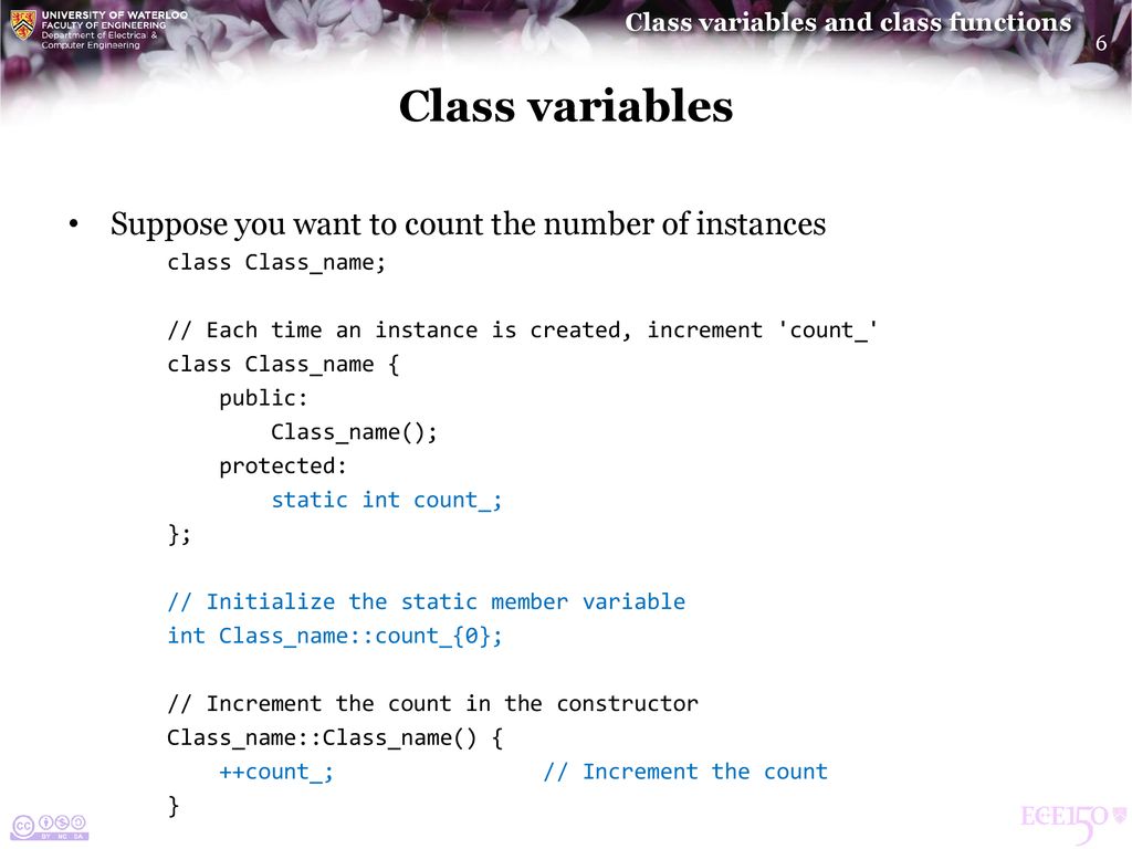Class variables and class functions - ppt download