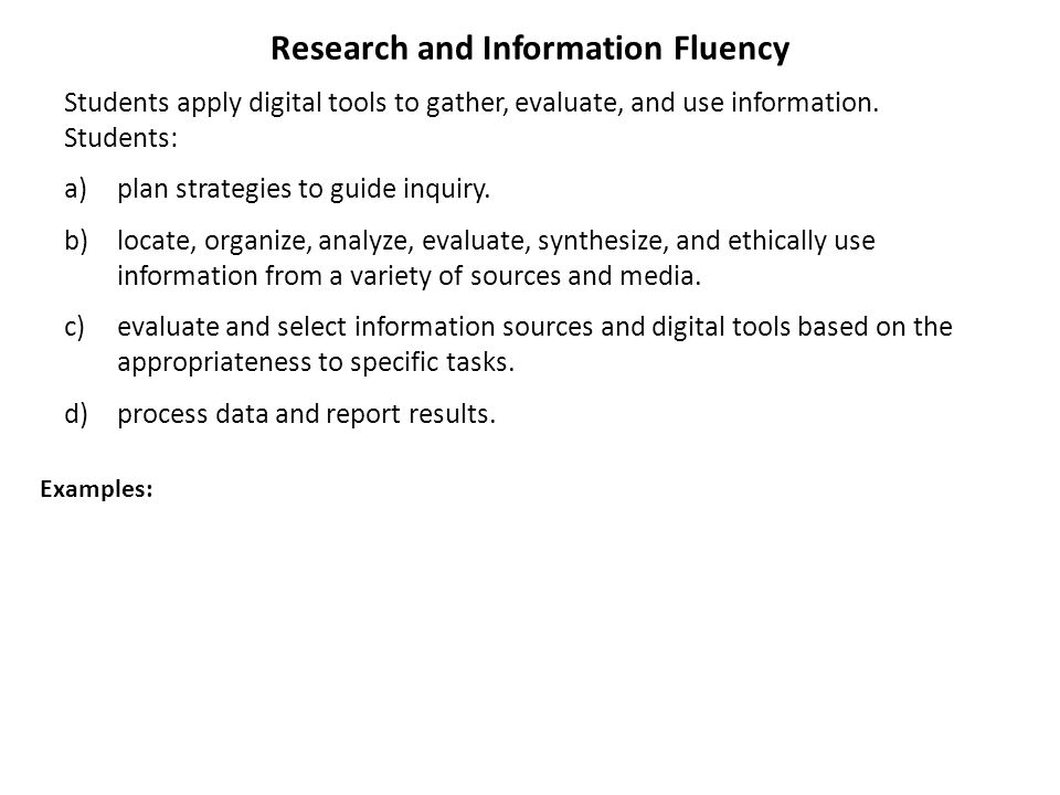 Research and Information Fluency