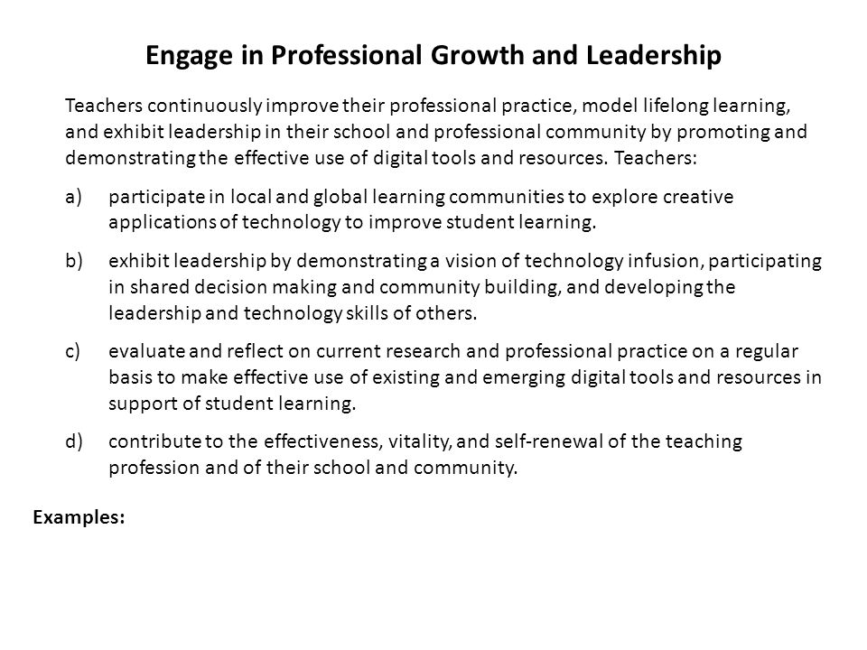 Engage in Professional Growth and Leadership
