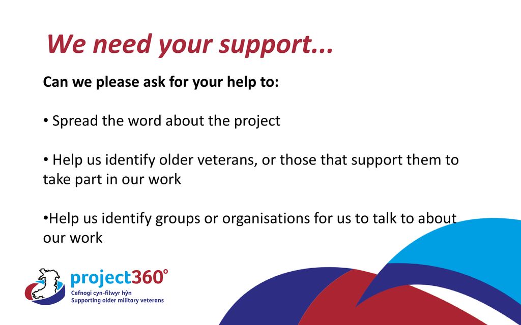 We need your support... Can we please ask for your help to: