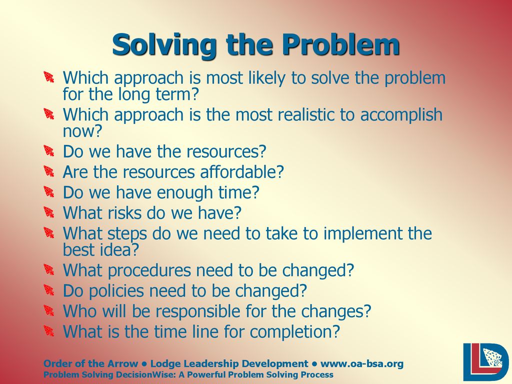 DecisionWise: A Powerful Problem Solving Process - ppt download