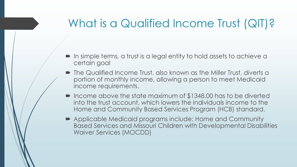 Qualified Income Trust - Ppt Download