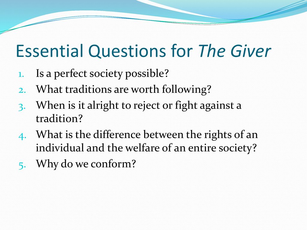 the giver essay prompts