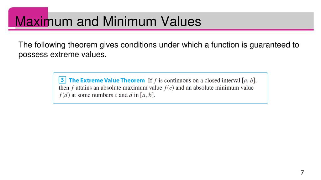 Maximum and Minimum Values