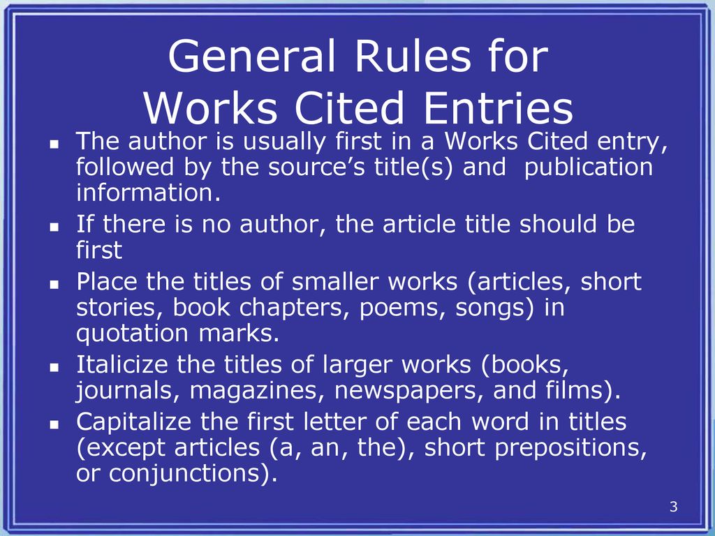 Creating your Works Cited Page and Title Page ppt download