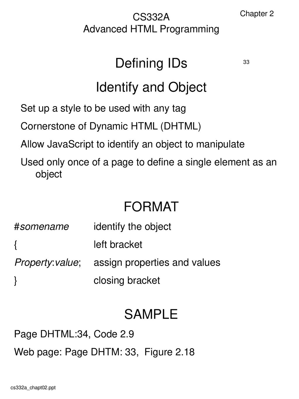 CS332A Advanced HTML Programming - ppt download