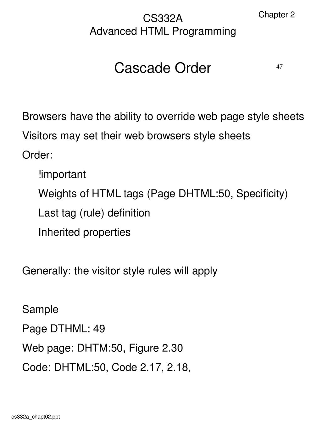 CS332A Advanced HTML Programming - ppt download