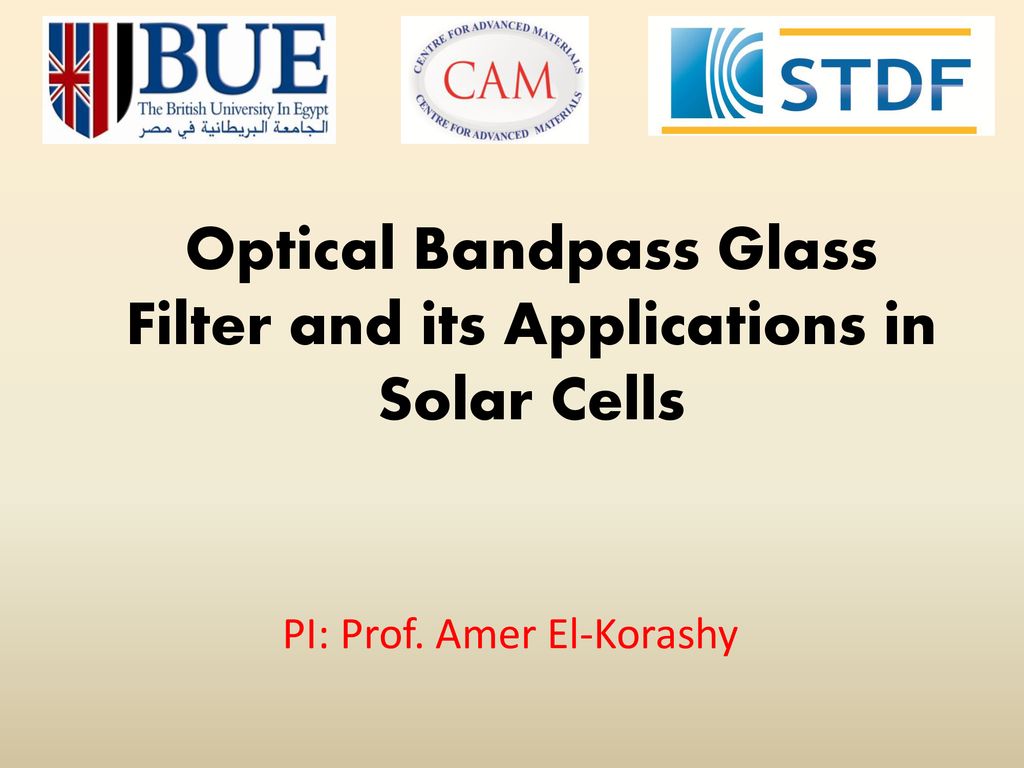 Optical Bandpass Glass Filter and its Applications in Solar Cells