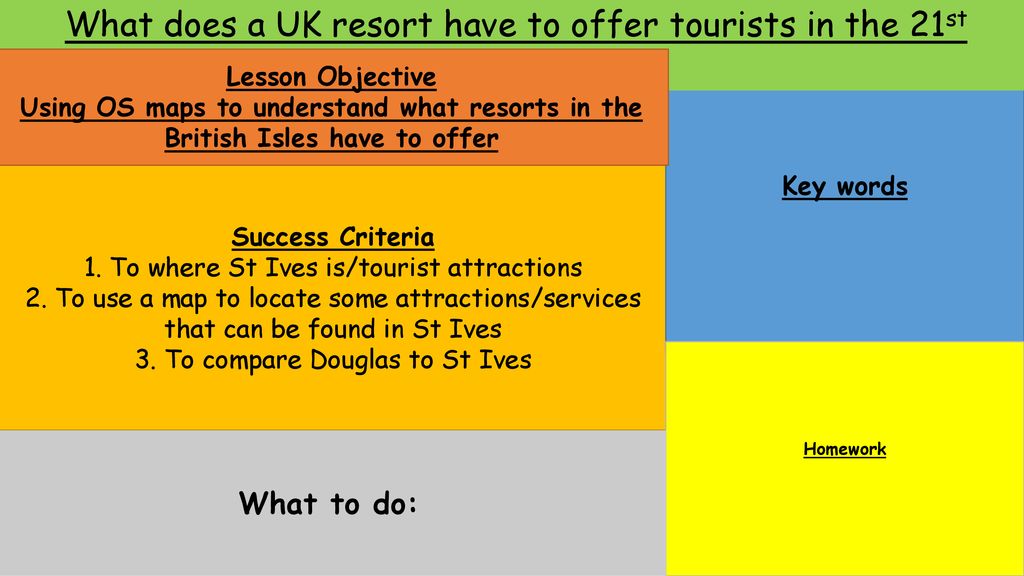 ` What does a UK resort have to offer tourists in the 21st Century
