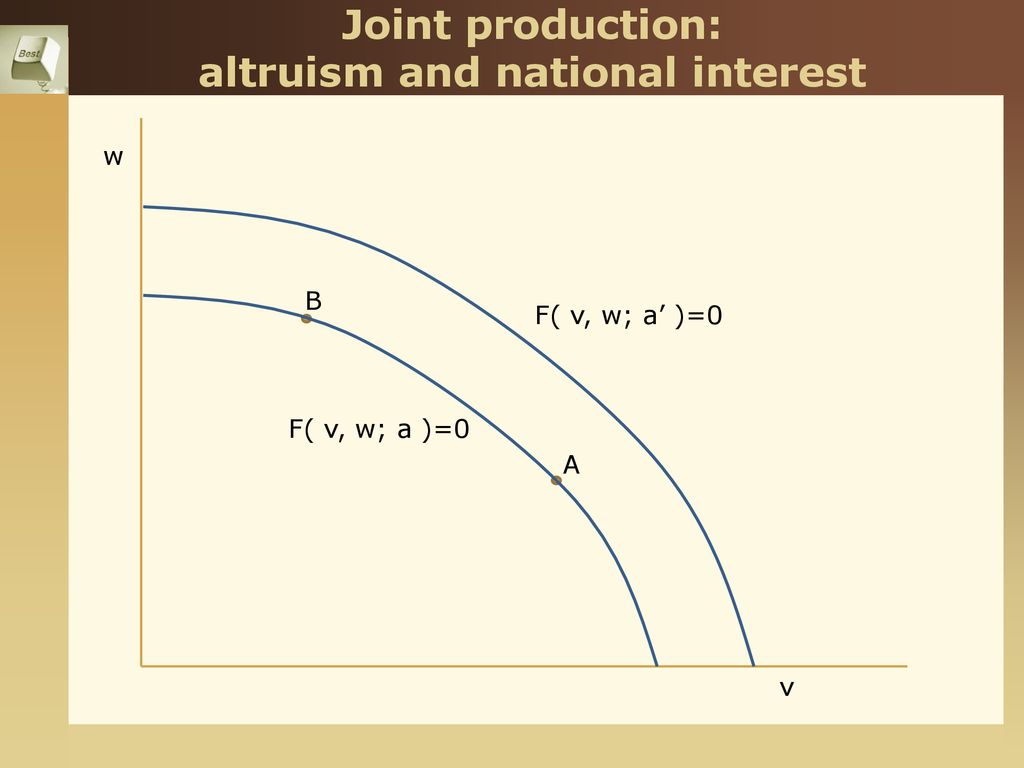 Joint production: altruism and national interest