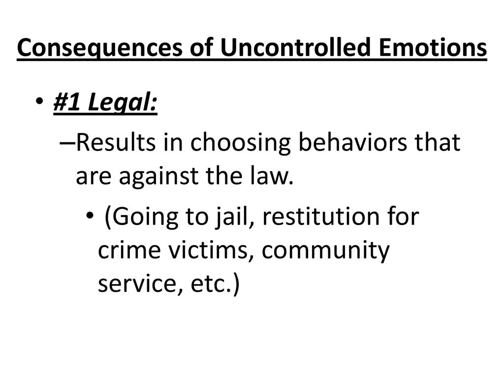 Consequences of Uncontrolled Emotions - ppt download