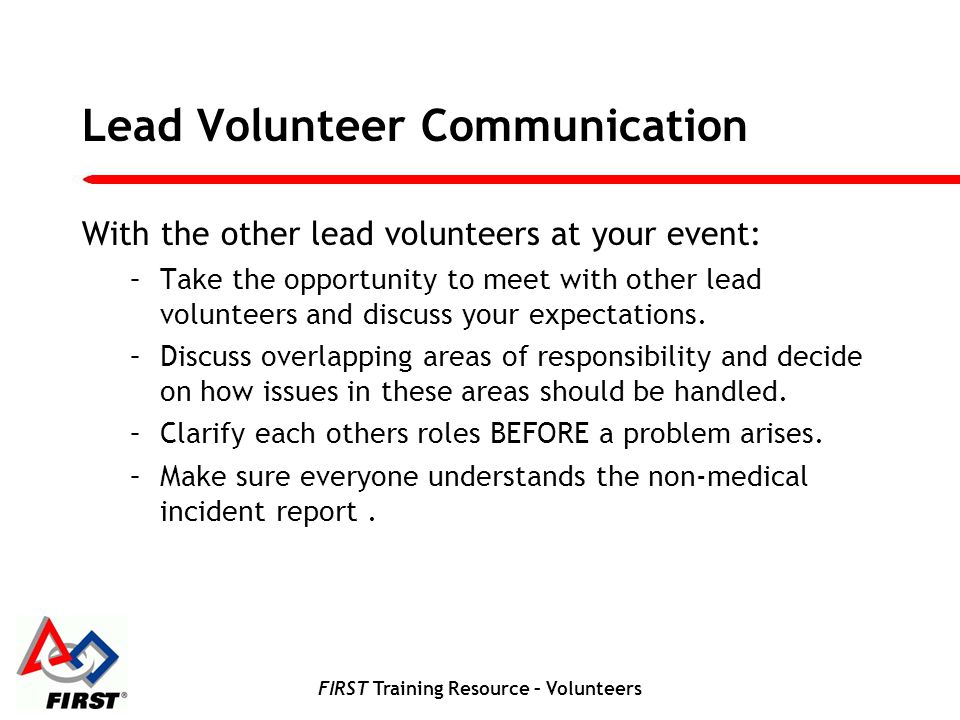 Lead Volunteer Communication