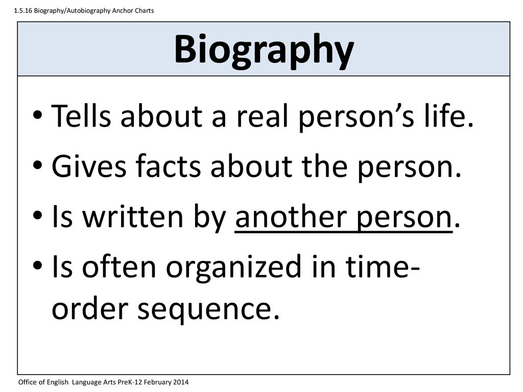 Biography Tells about a real person's life. - ppt download