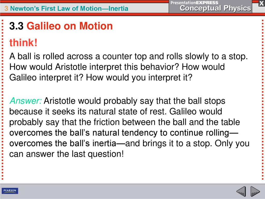 3.3 Galileo on Motion think!