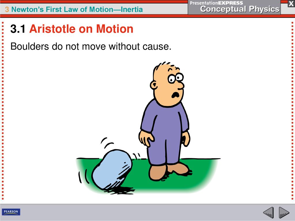 3.1 Aristotle on Motion Boulders do not move without cause.