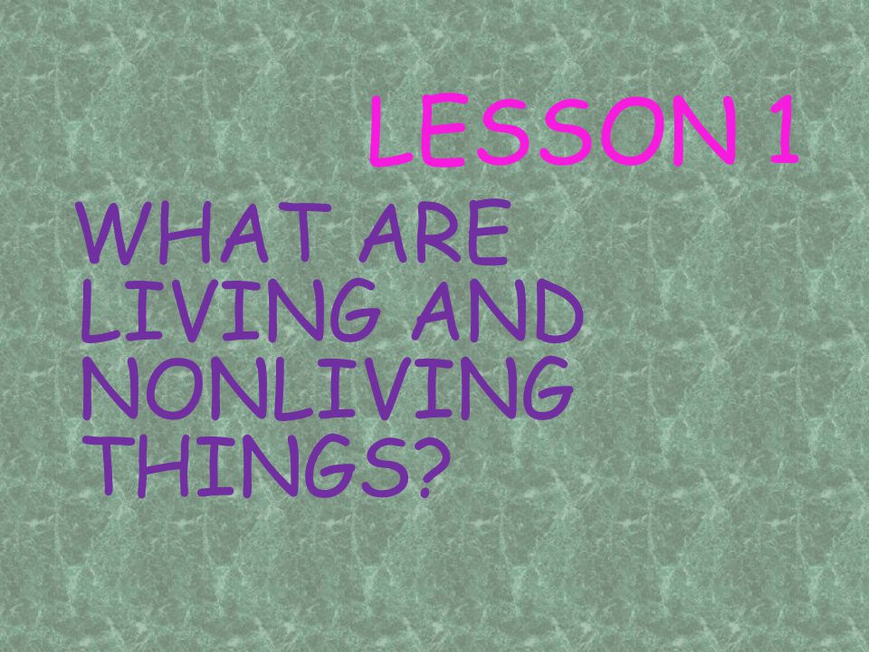 LESSON 1 WHAT ARE LIVING AND NONLIVING THINGS