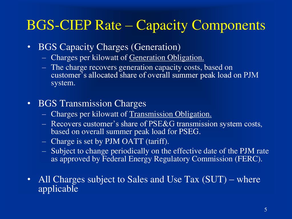 Calculation of BGSCIEP Hourly Energy Price Component Using PJM Hourly