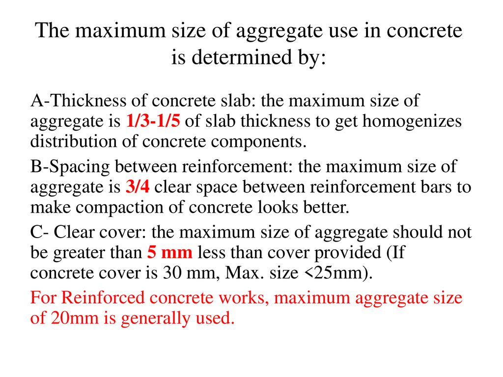 Maximum Size of Aggregate - ppt download