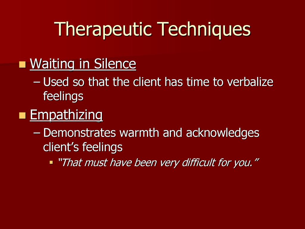 Therapeutic Techniques - ppt download