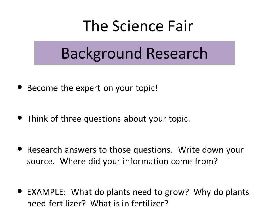 what is the background research in a science project