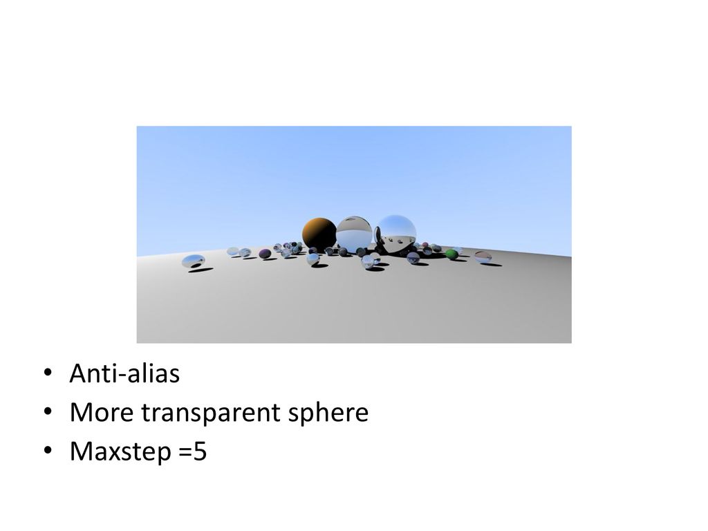 Anti-alias More transparent sphere Maxstep =5
