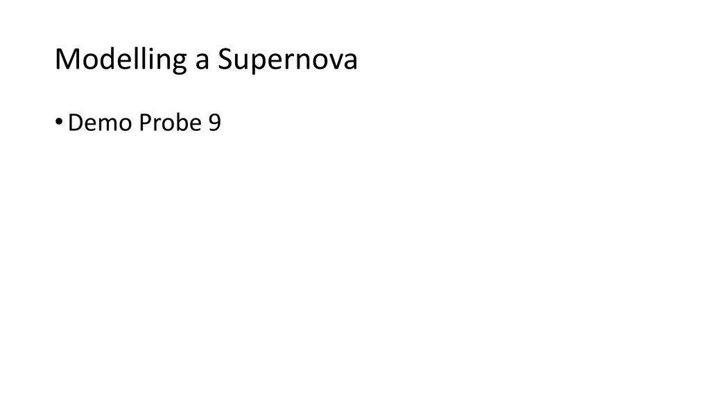 Modelling a Supernova Demo Probe 9