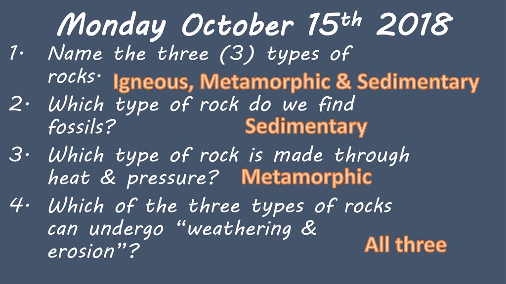 Igneous, Metamorphic & Sedimentary ppt download