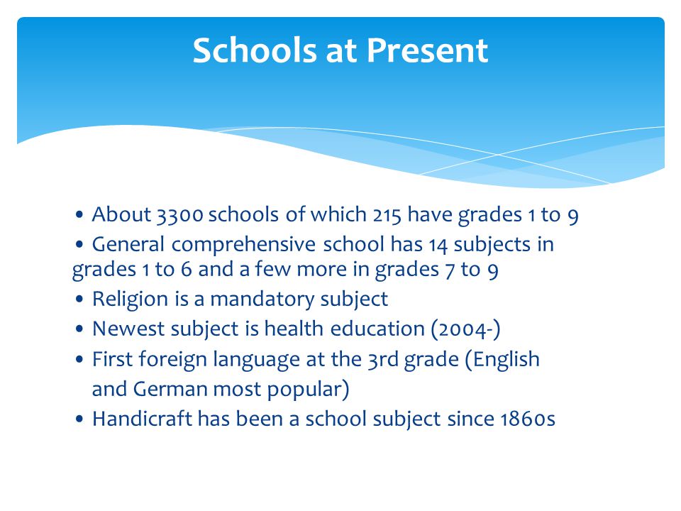 Schools at Present