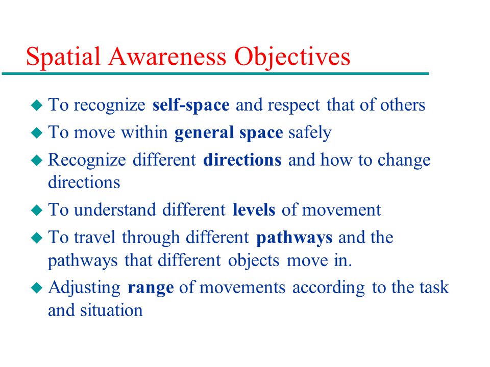 Spatial Awareness Objectives