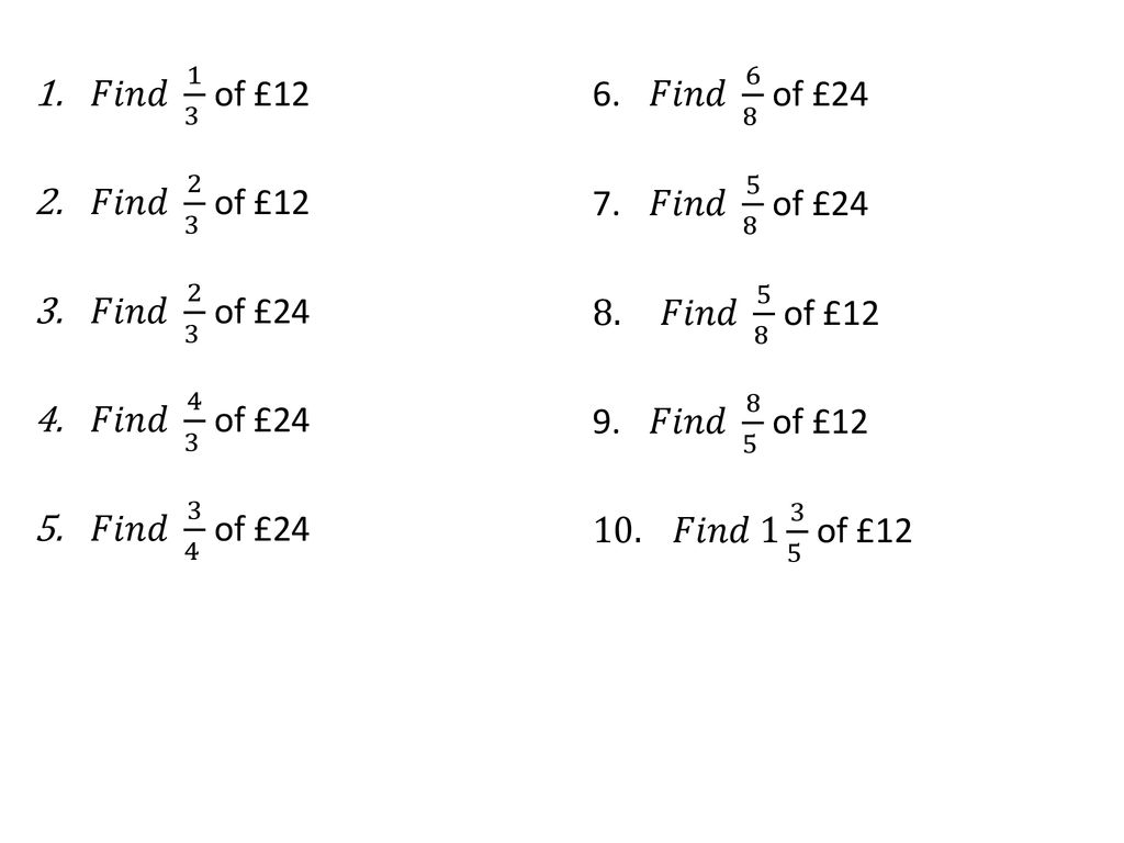 Fractions Of Amounts Find Of 24 Find Of 24 Find Of 48 fractions-of-amounts-find-of-24-find-of-24-find-of-48
