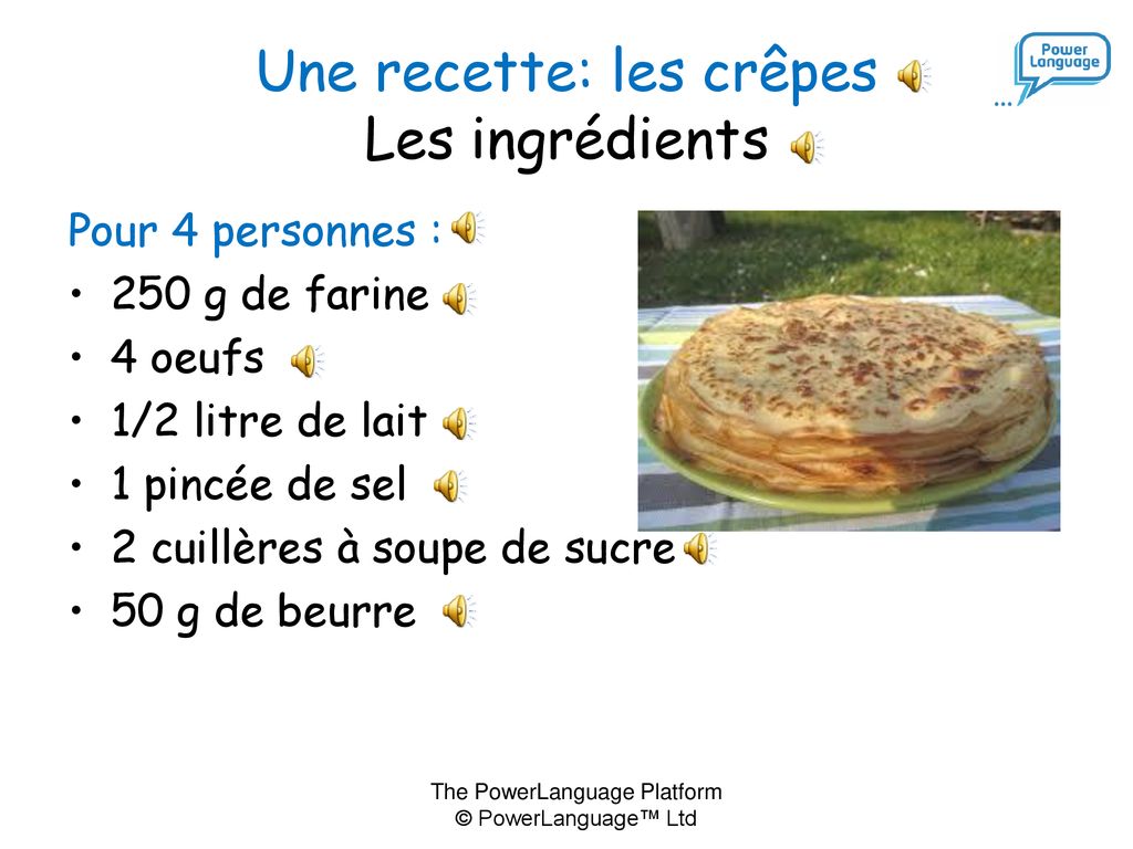 Une Recette Les Crepes Les Ingredients Ppt Download