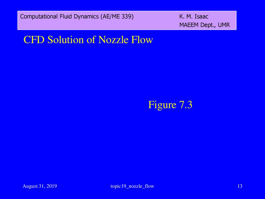 AE/ME 339 Computational Fluid Dynamics (CFD) K. M. Isaac ppt download