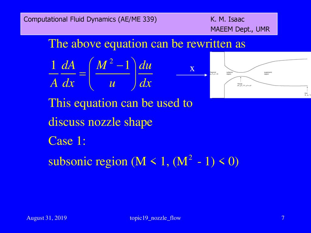 AE/ME 339 Computational Fluid Dynamics (CFD) K. M. Isaac ppt download