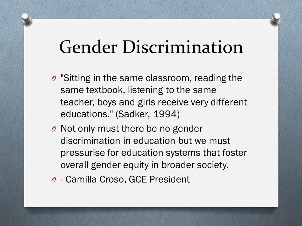 Gender Roles In Education Ppt Video Online Download