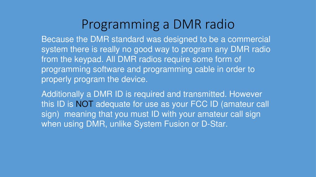 Programming a DMR radio