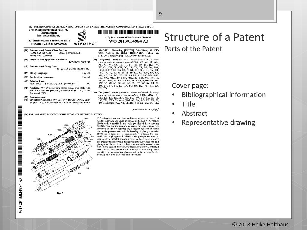 Structure of a Patent Parts of the Patent