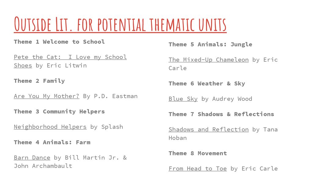 Integrating Pre K Thematic Units Ppt Download