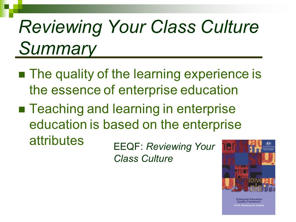 Reviewing Your Class Culture Summary