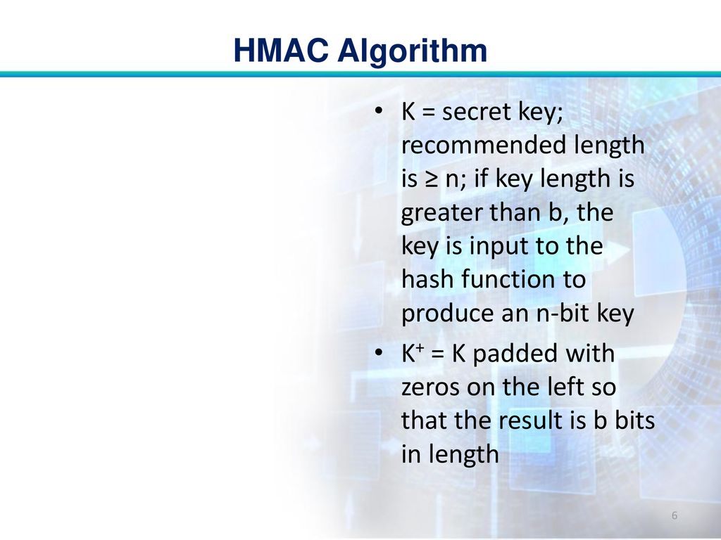 HMAC Algorithm Network Security. - ppt download