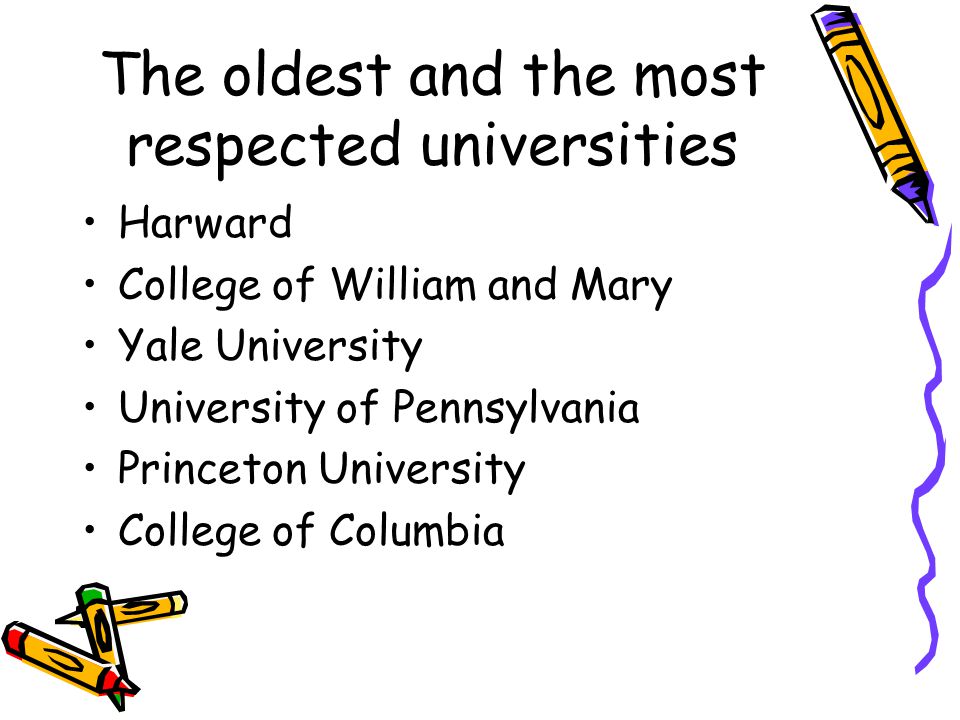 The oldest and the most respected universities