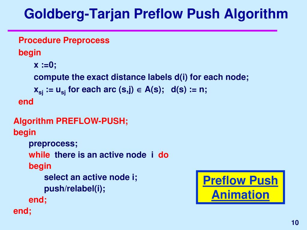 Max Flows 3 Preflow-Push Algorithms - ppt download