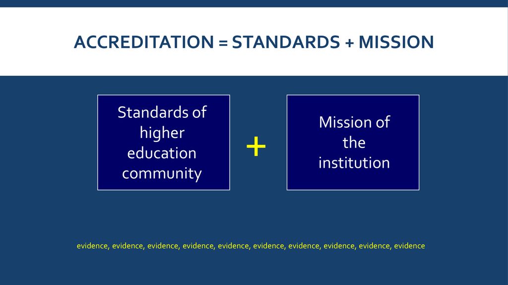 ACCREDITATION = STANDARDS + MISSION