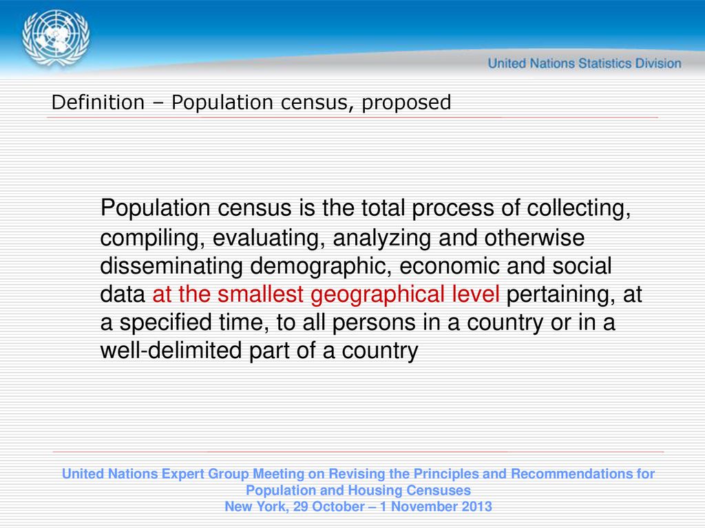 Definition and essential features of population and housing censuses - ppt  download