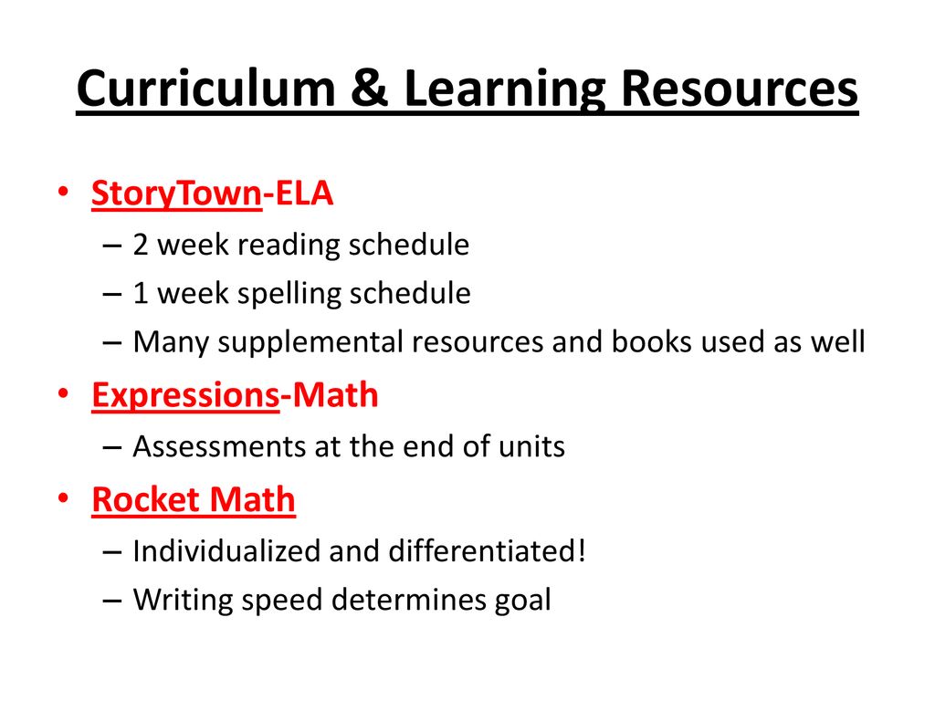 Curriculum & Learning Resources