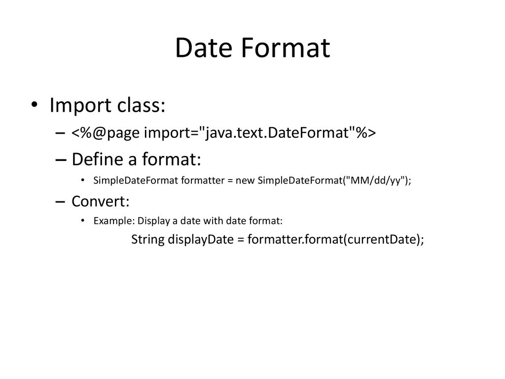 Java Date ISYS ppt download