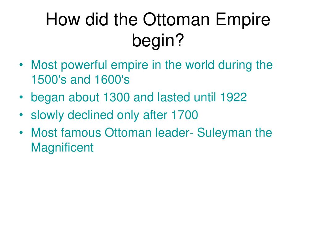 How did the Ottoman Empire begin