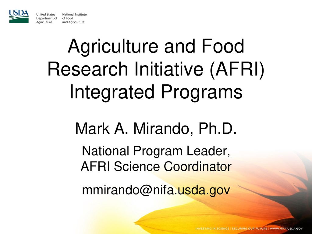 agriculture and food research initiative