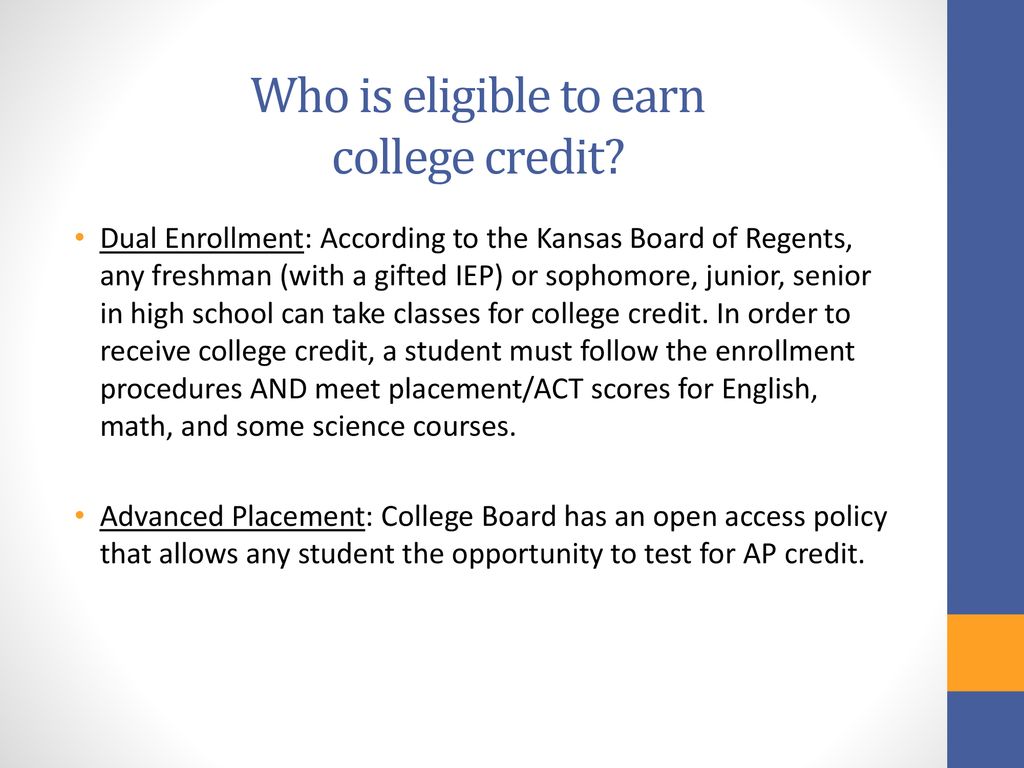 College Credit Opportunities in High School - ppt download